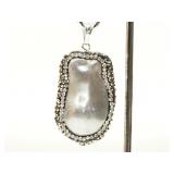 Sterling Silver Freshwater Pearl and Crystal