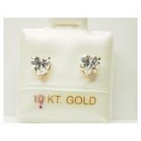 9K Yellow Gold  Cubic Zirconia (5mm) Heart