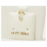 14K Yellow Gold Cubic Zirconia Heart-shaped