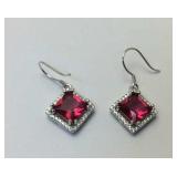 6ct ruby and white topaz 925 Sterling silver