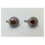 3ct padparadscha sapphire and white topaz 925