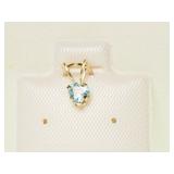 14K Yellow Gold Blue Topaz Pendant
