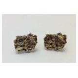 Gold Tone Sterling Silver Cuff Links