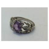 Amethyst Sterling Silver Ring Size 7