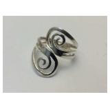 Sterling Silver Swirl Adjustable Ring