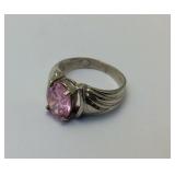 Pink Topaz Sterling Silver Ring Size 6