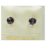 10K Yellow Gold Iolite Earrings