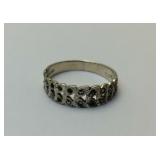 Sterling Silver Marcasite Ring Size 9.75