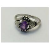 Amethyst Sterling Silver Ring Size 7.5