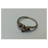Pink Ice Sterling Silver Ring Size 4.25