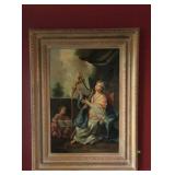 Decorator painting, Lady playing harp,