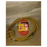 Extension cords, yellow and black heavy duty, and