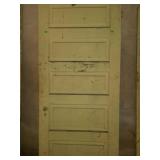 Old wood house door, six horizontal paneled, 34 x