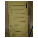 Old wood house door, six horizontal paneled, 30 x