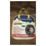 Set of tire snow chains in carry bag