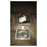 Group lot utility sink and box of belts