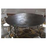48 inch round wood top folding banquet table