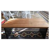 Coffee table butcher block style top, measures
