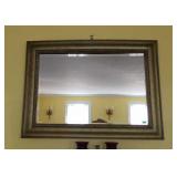 Framed Beveled wall mirror measures 44 x 32"