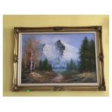 Decorator painting, mountain seen some damage