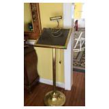 Brass podium with light measures 18 x 16 x 49"