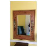 Painted beveled glass wall mirror measures 30 x