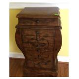 Bombay style jewelry armoire measures 20 x 14 x
