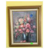 Decorator painting, floral picture measures 17x20