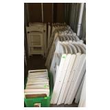 36 white folding chairs.