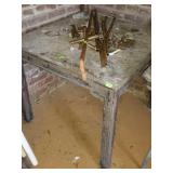 Group lot: WOODEN table and scrap copper.