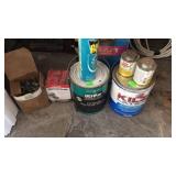 Group lot: slag brass kickplate, kilz2 and Behr