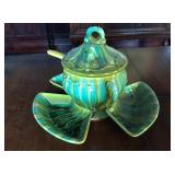 Soup Tureen with ladle and matching side dishes