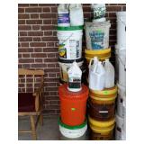 Group lot: Buckets of driveway sealer, primer,