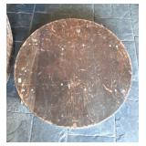 36" round wooden top folding banquet table