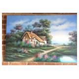 Decorator painting of cottage unframed