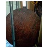 60" round wooden top folding banquet table,