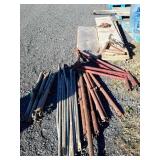 Group lot of misc scaffolding braces, and walk