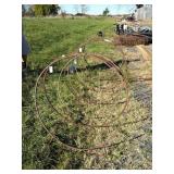 Group of five older steel fireplace fire wood