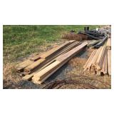 Group of lumber boards mostly  pressure-treated