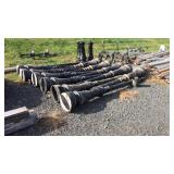 White cast metal 9 foot tall lamp posts plus one