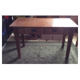 Contemporary mission style work table having two