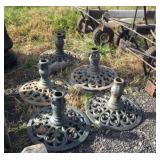 Five iron umbrella stands 16" dia