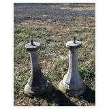 Two concrete bases 27" tall with conduit going