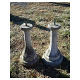 Two concrete bases 27" tall with conduit going