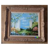 Decorator painting, garden landscape with