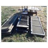 Group of old wood louvered window shudders, two