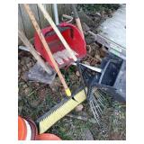 Group lot, push broom, pan, leaf rake, etc.