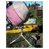 Husky portable cement mixer with electric motor