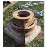 Two concrete pillar base molds one 3 x 14", one 8