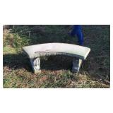 10 concrete lawn garden benches, 7 curved seats